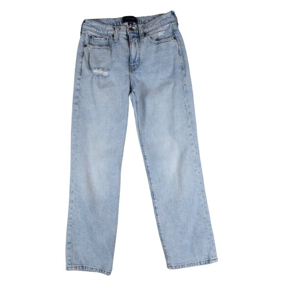 Lucky Brand 90s Straight Leg Jeans Light Wash Distressed Mid Rise 2/26A Grunge - Picture 1 of 11